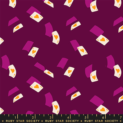 PREORDER Hello Alice Falling Aces in Purple Velvet RS2129 12 - Ruby Star Society Sold by the Half Yard